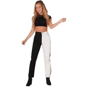Colorblock Two Tone black and white jeans